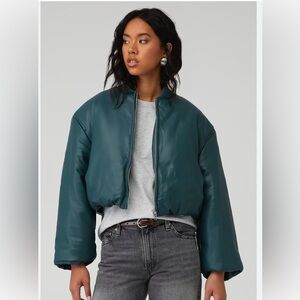 BLANKNYC Limelight Vegan Leather Padded Jacket